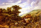 George Frederick Watts Paintings - An Overshot Mill In A Wooded Valley by Frederick William Watts